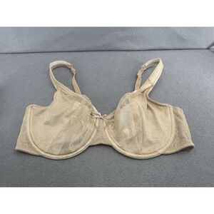Cacique Bra Size 40DD Nude Unlined Full Coverage Modern Lace Underwire Sexy‎ *
